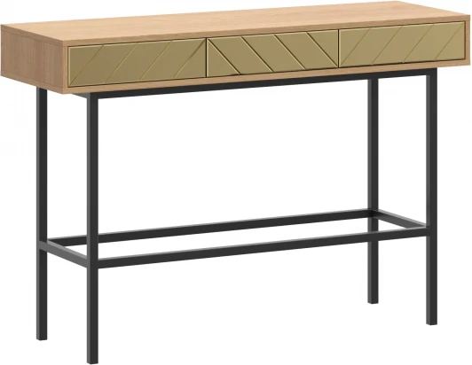 769653 Стол консольный Boho ОГОГО (арт.769653), (ЛДСП,Металл,Зеркало/Дуб Корбридж,Золотой)