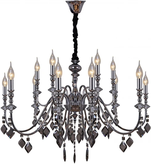 IL2370-15POR-39 CR Подвесная люстра ILLUMICO IL2370-15POR-39 CR (220V, хрусталь, на цепи, подсвечник, свеча)