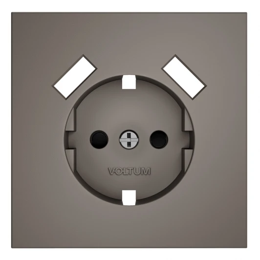 VLS000914 Накладка для розетки с заземлением и защитными шторками с USB A+A (капучино) Voltum S70 VLS000914