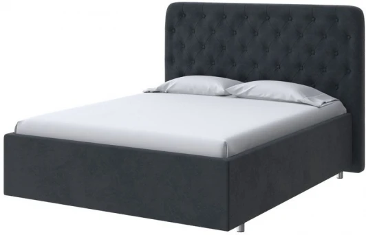 2022488 PROxSON Кровать Classic Large (Ткань: Велюр Teddy Древесный уголь) 180x200
