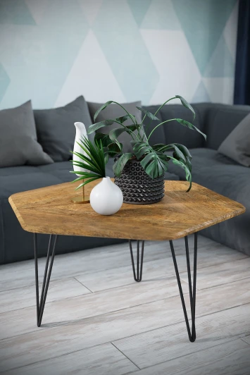 005009 Стол журнальный Олдем дуб американский/чёрный Mebelik арт.005009