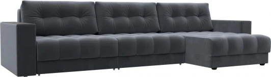 128297 Диван угловой с декором Лига-049 НПБ Лонг Лига Диванов (Велюр) арт.128297