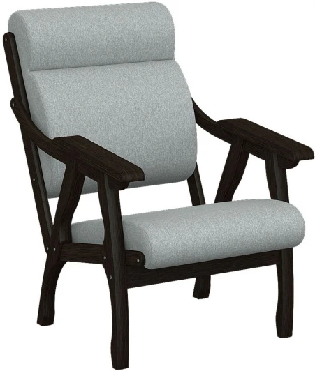 007542 Кресло Вега 10 ткань серый, каркас венге Mebelik арт.007542