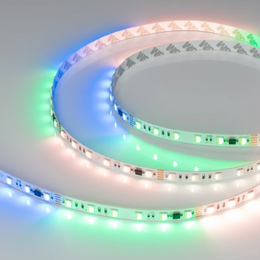 039183 Светодиодная лента DMX-B60-10mm 24V RGB-PX6 (14 W/m, IP20, 5060, 5m) (Arlight, бегущий огонь) 039183 DMX открытая