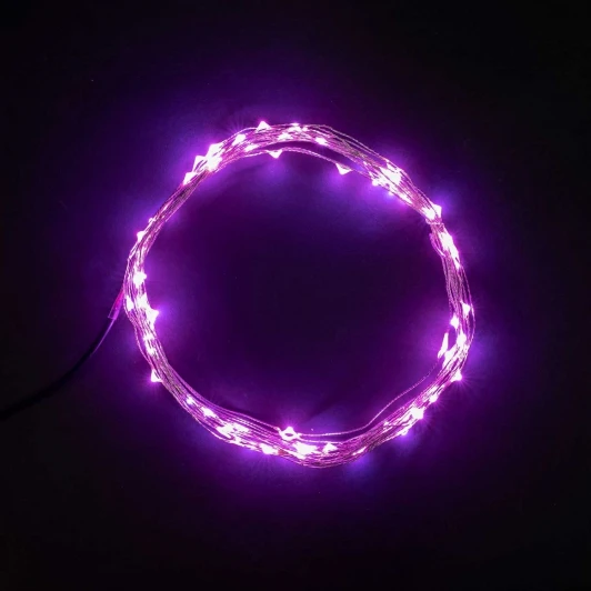 Rosa 100-10-P Гирлянда Роса 10м Розовая 12В, 100 LED, Провод Прозрачный Проволока, IP20