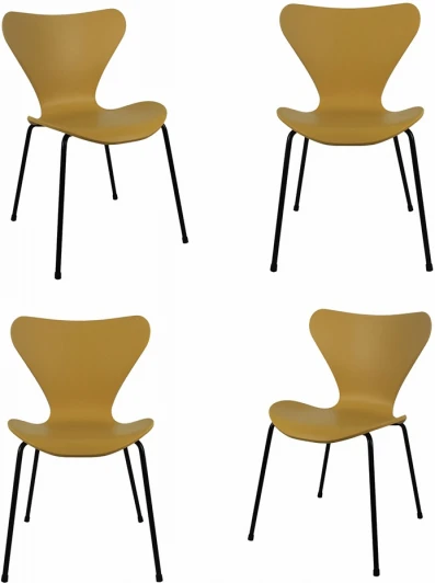 FR 0423K Комплект из 4-х стульев Bradex Home Seven Style горчичный с черными ножками (FR 0423K)