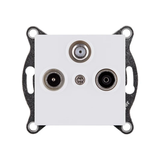 REA-036WM Розетка тройная TV (мама) + TV (папа) + спутниковая SAT белый матовый Kollinger REA-036WM для Aspekt, Eleganz, Reflex