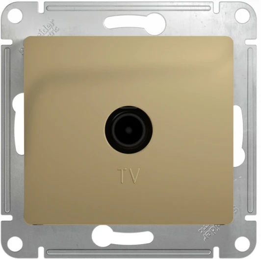 GSL000491 ТВ-розетка встраиваемая оконечная (титан) Systeme Electric Glossa GSL000491