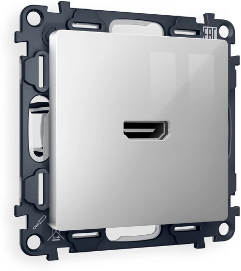 MA414010 Комплект механизма Ambrella Volt розетки HDMI 2.0 ALFA MA414010 Серебро глянец 40V/500mA 2.0GHz 5-18Gbit/s QUANT