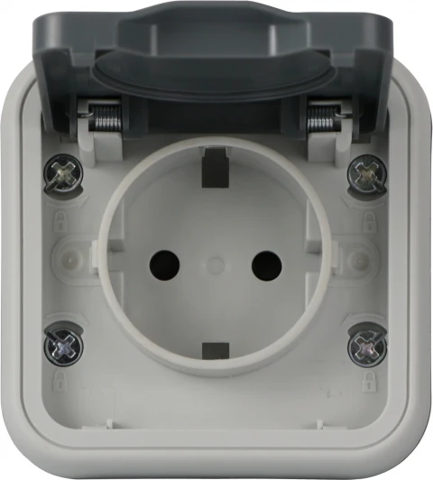 DIP62040 Рамка с крышкой для скрытой установки розетки одиночный, цвет серый, IP55, серия W55 Donel W55 DIP62040