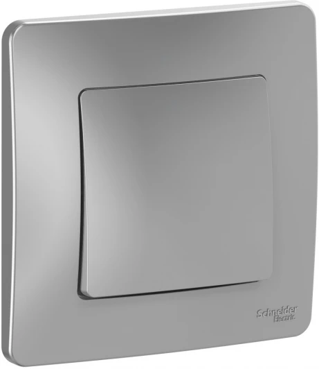 BLNVS010103 Выключатель встраиваемый одноклавишный (алюминий) Systeme Electric Blanca BLNVS010103