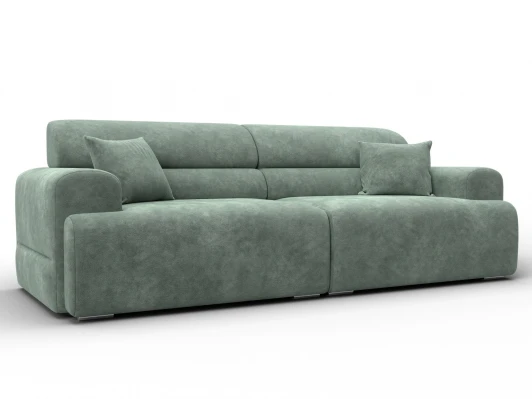 136483 Диван прямой Лига-109 НПБ (ДСП,Фанера,Велюр/Зеленый) Лига Диванов 136483