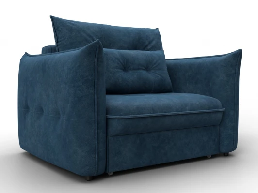 136991 Кресло Лига-100 НПБ (ДСП,Фанера,Велюр/Синий) Лига Диванов 136991