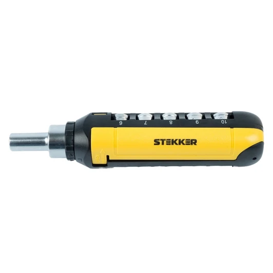 50407 Отвертка реверсивная с битами 15 предметов Stekker 50407