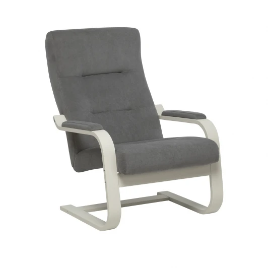 4687206966383 Кресло Leset Оскар 4687206966383 Фанера,Береза,Шпон, Велюр, Серый, Слоновая кость