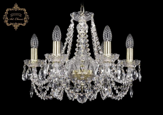 11.11.6.165.Gd.Sp Подвесная люстра Art Classic 11.11 11.11.6.165.Gd.Sp (220V, хрусталь, на цепи, подсвечник, свеча)