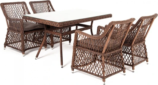 LCL4T-5-SET brown "Латте–140 L" обеденная группа плетеная, цвет коричневый 4SIS арт.УТ-00002190