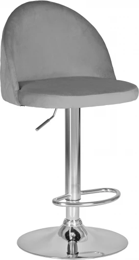 3036-LM MILANA, цвет сиденья серый велюр (MJ9-75), цвет основания хромированная сталь Стул барный DOBRIN MILANA (серый велюр (MJ9-75))