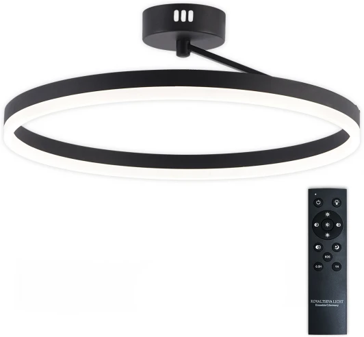 LED LAMPS 81121/2C Потолочная люстра на штанге светодиодная с пультом ДУ 56W, черный, LED Natali Kovaltseva Finam LED LAMPS 81121/2C (регулировка яркости, 220V, кольцо)