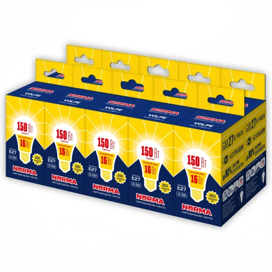 LED-A60-16W/WW/E27/FR/NR SET10 Лампочка светодиодная E27 16Вт Volpe NORMA LED-A60-16W/WW/E27/FR/NR SET10