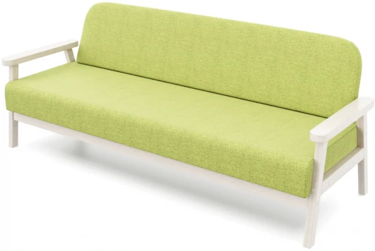 21930 Диван Arsko прямой Флори Б беленый дуб рогожка зеленая