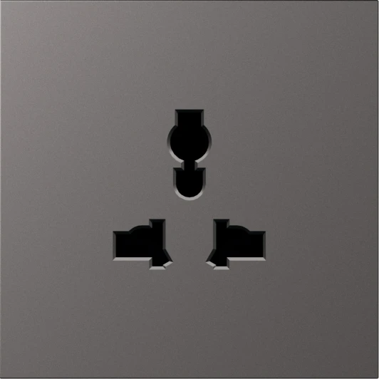 DS11645 Накладка для розетки мультистандарт, со шторками 16A 250 В~, матовый титан Donel S08 DS11645