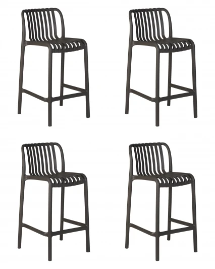 LMZL-PP777-1-N_P-GR-04 Набор 4 шт стул полубарный DOBRIN CHLOE (темно-серый)