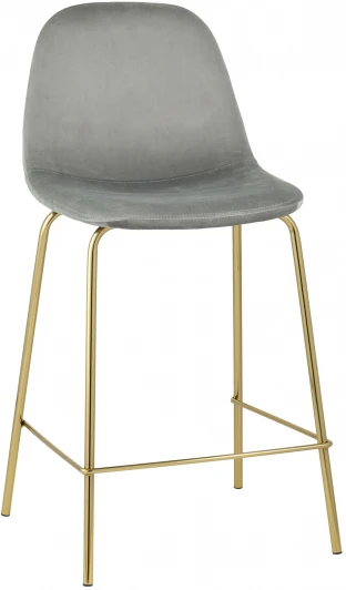 УТ000004428 Стул полубарный Stool Group Валенсия велюр серый золотые ножки УТ000004428