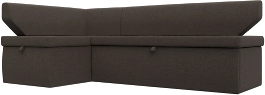 125896L Диван кухонный угловой Омура левый угол (Коричневый/Рогожка) Лига Диванов арт.125896L