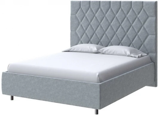 2013839 PROxSON Кровать Rhomby без основания (Ткань: Велюр Gratta 3 Утренний туман) 160x200