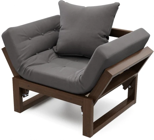 21864 Кресло Arsko Амбер орех серый велюр