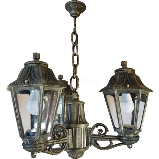 E22.120.S30.BXE27 Люстра подвесная уличная Fumagalli Sichem Anna, 3 плафона, бронза с прозрачным
