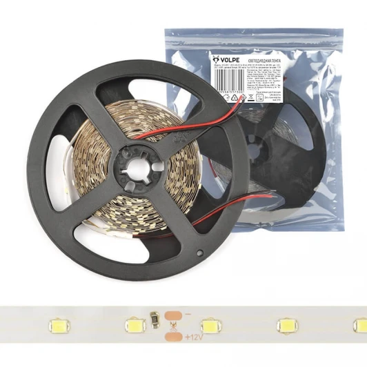 ULS-Q921 2835-60LED/m-8mm-IP20-DC12V-4,8W/m-5M-DW катушка в герметичной упаковке Светодиодная лента Volpe ULS-Q921 2835-60LED/m-8mm-IP20-DC12V-4,8W/m-5M-DW катушка в герметичной упаковке
