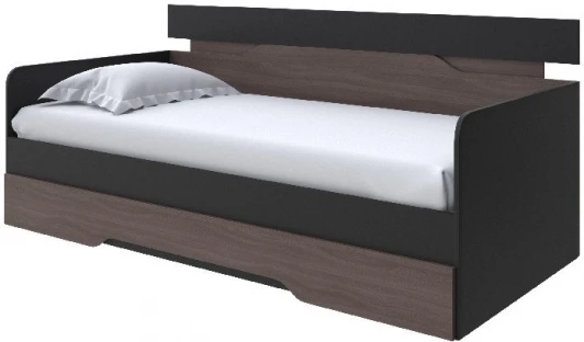 2019964 Без бренда Кровать-Софа Milton (ЛДСП Черный/Ясень Шимо Темный) 120x200