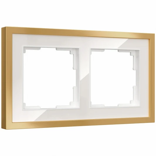 W0022853 Рамка на 2 поста Baguette (белый/золотистая латунь) Werkel W0022853 (a072283)