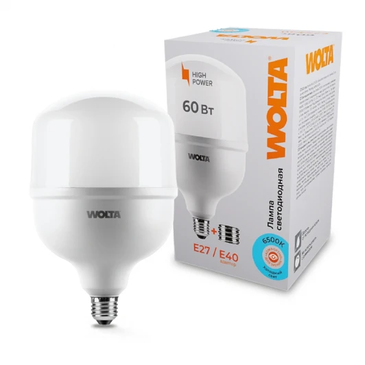 25WHP60E27/40 Светодиодная лампа 60Вт 6500К Е27/Е40 Wolta 25WHP60E27/40