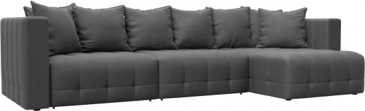 128838 Диван угловой Лига-052 НПБ Лонг угол универсальный Лига Диванов (Замша) арт.128838