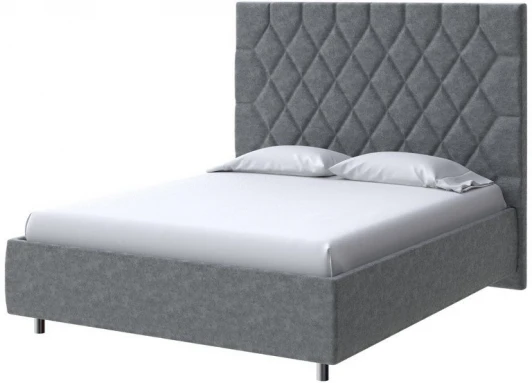 2013856 PROxSON Кровать Rhomby без основания (Ткань: Велюр Gratta 4 Серый космос) 200x190