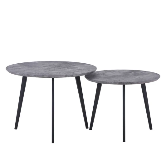 FR 0610 Набор кофейных столиков Duo диам.60х45см, диам.50х40см, серая лава, 2шт