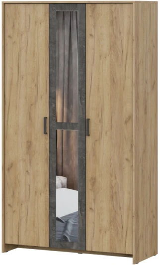 512928 Шкаф Woodville Taika дуб золотой / камень темный 512928