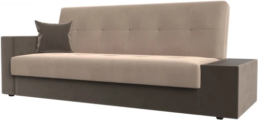 118474 Диван-книжка Лига-020 стол справа (Бежевый,Коричневый/Велюр) Лига Диванов арт.118474