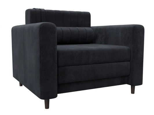 132555 Кресло Лига-070 (ЛДСП,Брус,Фанера/Дерево/Велюр/Темно-серый) Лига Диванов 132555