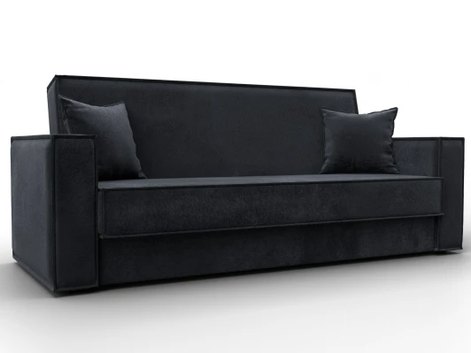 127463 Диван-книжка Куба (ДСП,ЛДСП/Пластик/Велюр/Темно-серый) Лига Диванов 127463