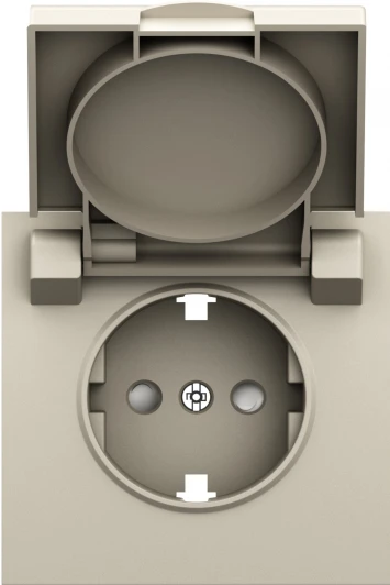 DS45455 Накладка для розетки Schuko с заземлением, с крышкой, 16A 250 В~, слоновая кость IP44 Donel S08 DS45455