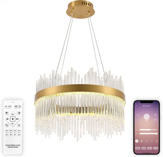 INNOVATION STYLE 83156 Подвесная люстра светодиодная нимб с пультом ДУ 112W, золото, LED Natali Kovaltseva 8315 INNOVATION STYLE 83156