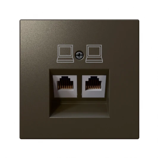 FD6106BR Розетка Ethernet RJ-45 двойная (бронза) Jasmart FD FD6106BR