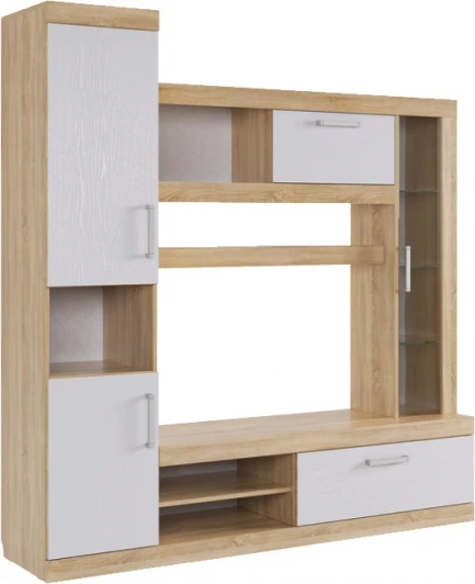 MSM-001.2724 Макси Мини-стенка, цвет дуб сонома/белое дерево Mebelson (арт.MSM-001.2724)