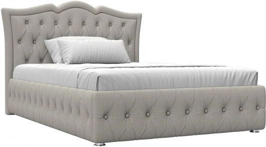 123061 Кровать интерьерная Герда 140 (Бежевый/Рогожка) Лига Диванов арт.123061