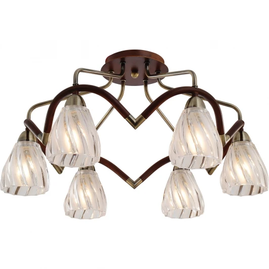 407-06-53ABW antique brass + walnut Потолочная люстра N-Light 407 407-06-53ABW antique brass + walnut