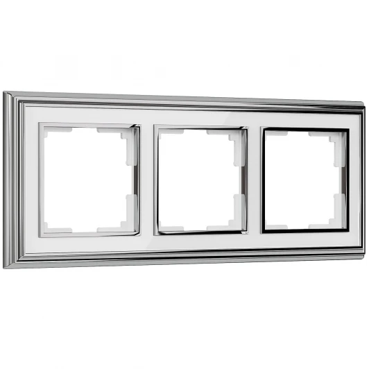 W0031331 Рамка на 3 поста Palacio (хром/белый) Werkel W0031331 (a051200)